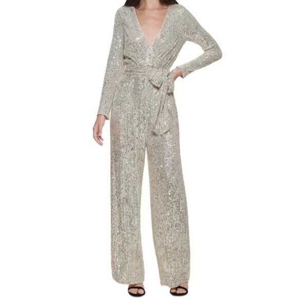 Eliza j sequin jumpsuit size 10 new - Picture 1 of 3